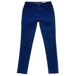 Foxy Jeans Olivia Jegging Mid Rise Diamond Pattern Dark Blue Wash - Size 29